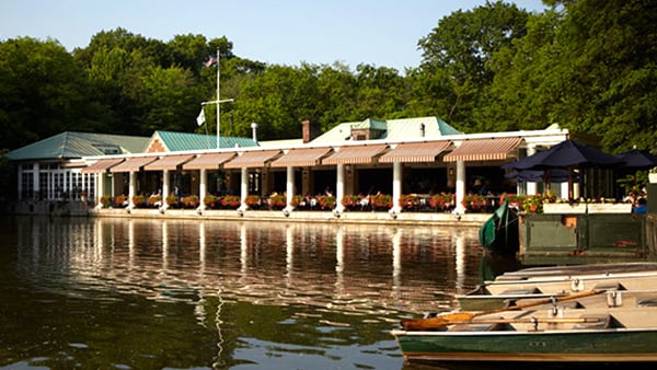View of Central Park Boathouse and boat